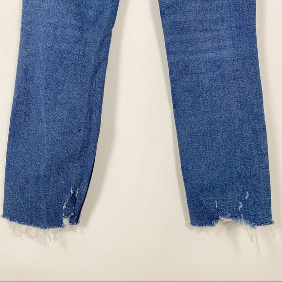 Free People High Waisted Slim Straight Leg Distressed Denim Jeans - Picture 10 of 12